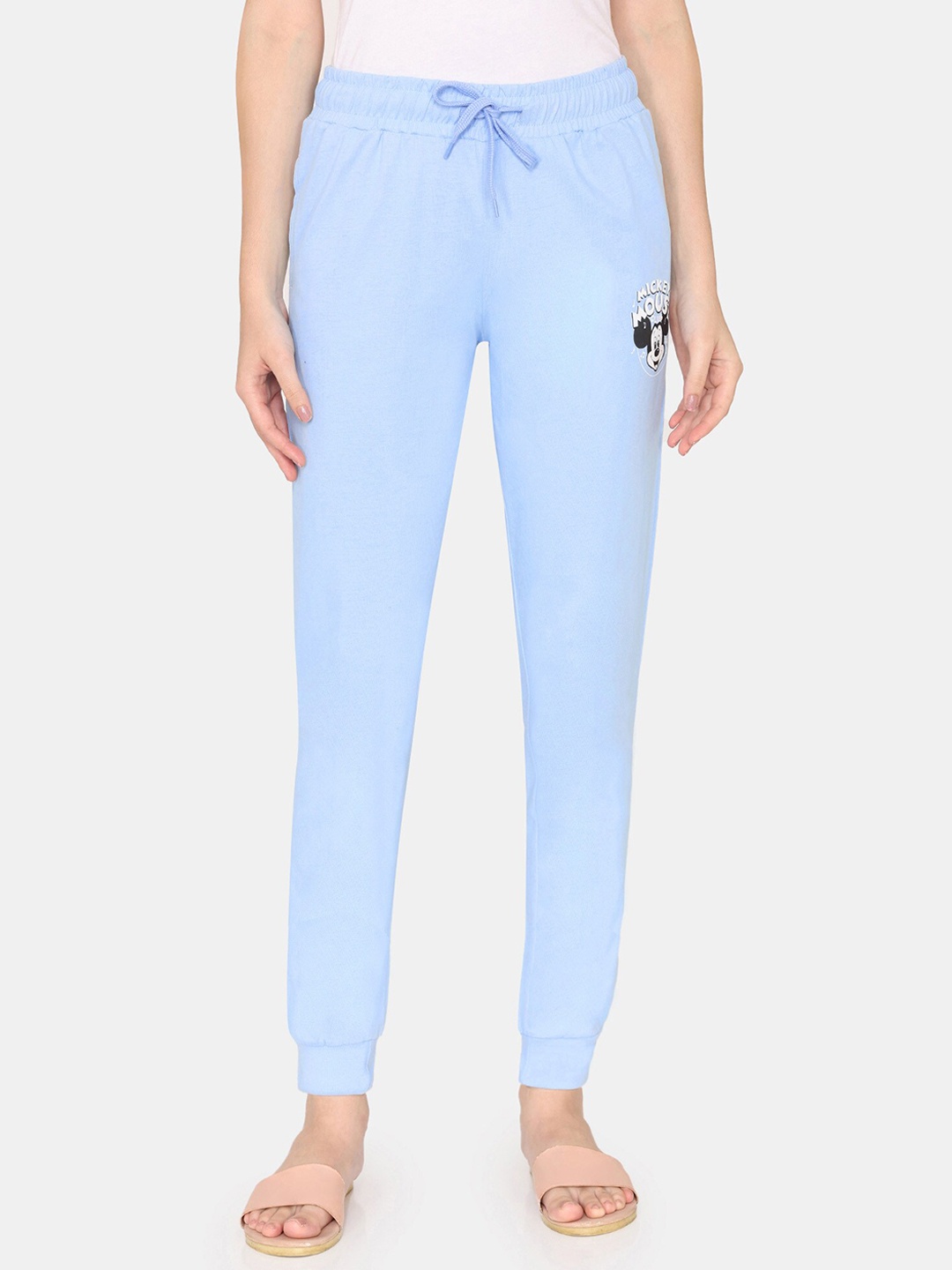 

Zivame Women Pure Cotton Mid-Rise Lounge Pant, Blue