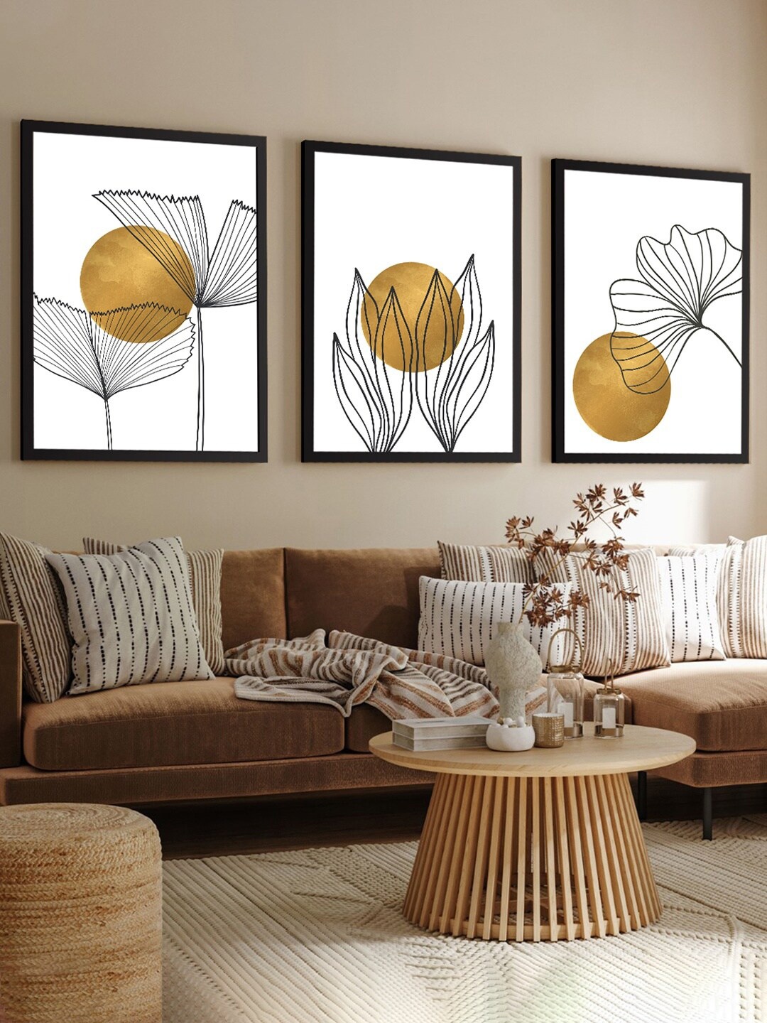 

Art Street White & Gold-Toned 3 Piece Amber Tropical Wall Art
