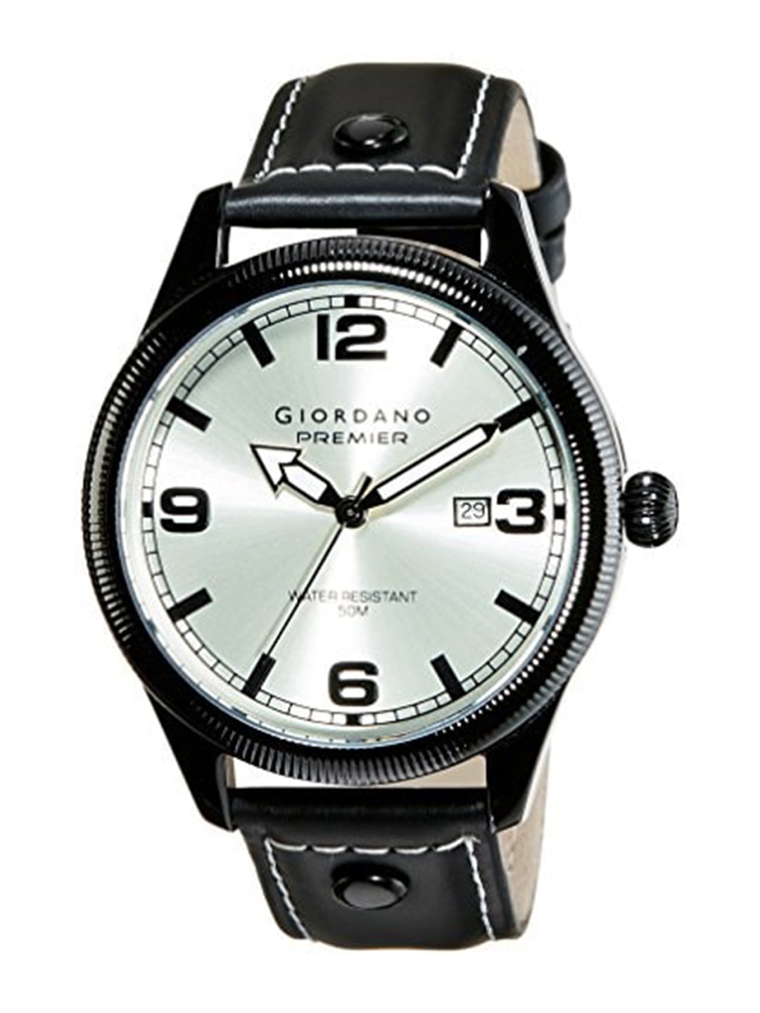 

GIORDANO Men Dial & Leather Straps Analogue Watch P170-04X, Silver