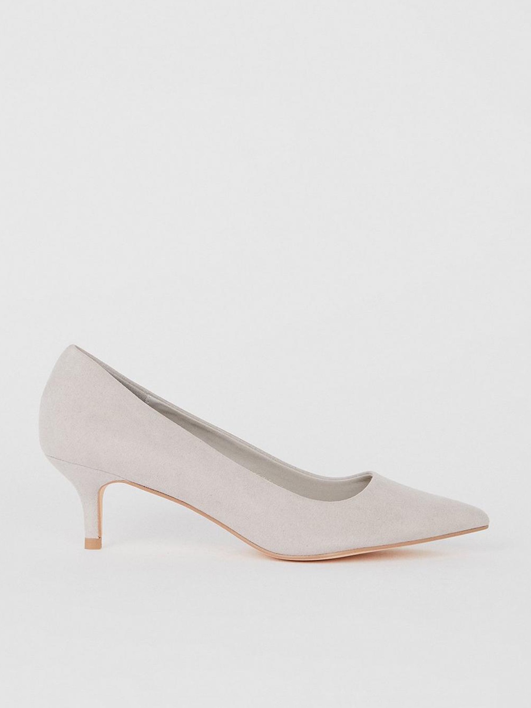 

DOROTHY PERKINS Pointed-Toe Velvet Finish Slim Heel Pumps, Grey