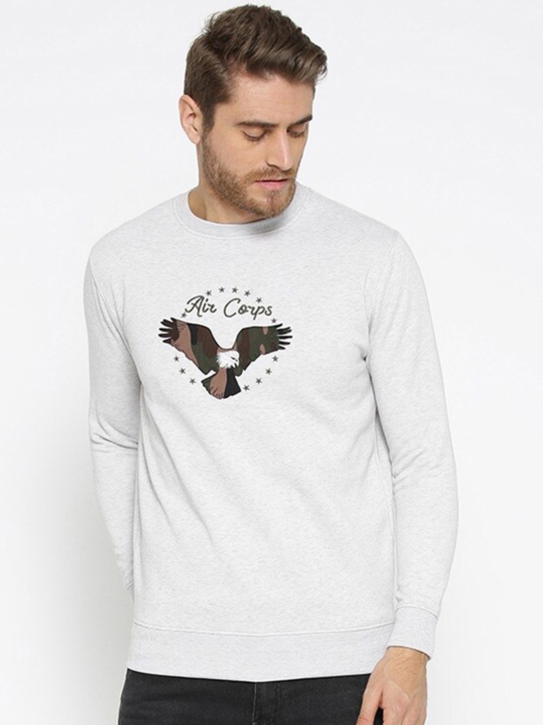 

HARBOR N BAY Embroidered Fleece Sweatshirt, Grey