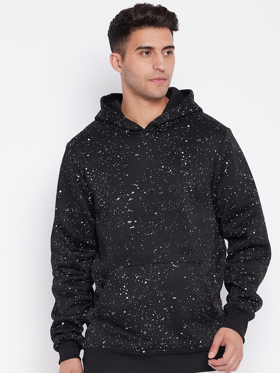 

HARBOR N BAY Abstract Printed Hooded Fleece Sweatshirt, Black