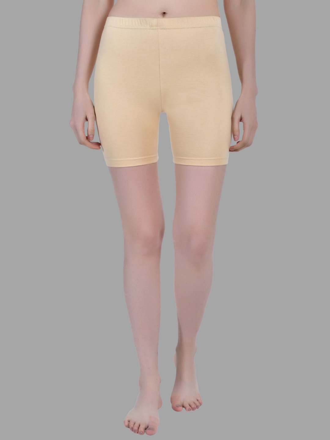 

Aimly Women Skinny Fit Cycling Sports Shorts, Beige