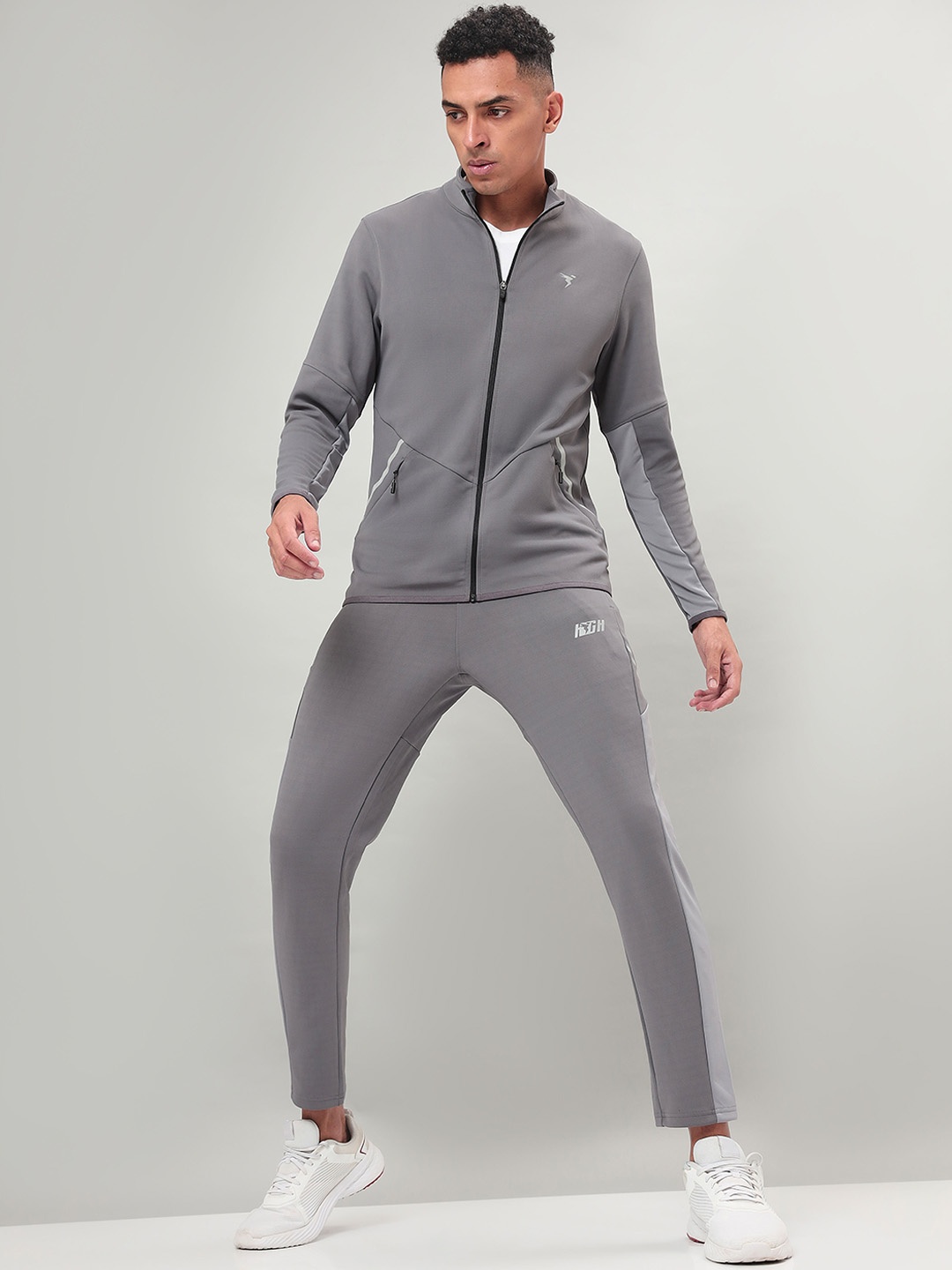 

Technosport Mock Collar Jacket With Trousers, Grey