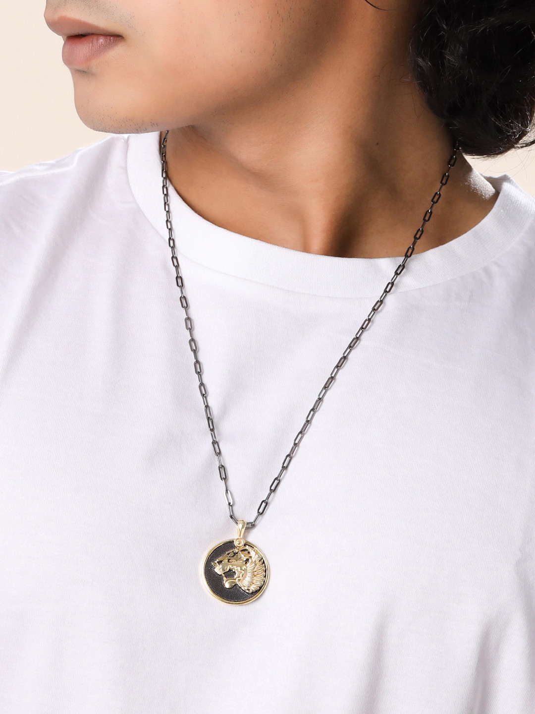 

Kicky And Perky 925 Sterling Silver Contemporary Pendant With Chain, Black