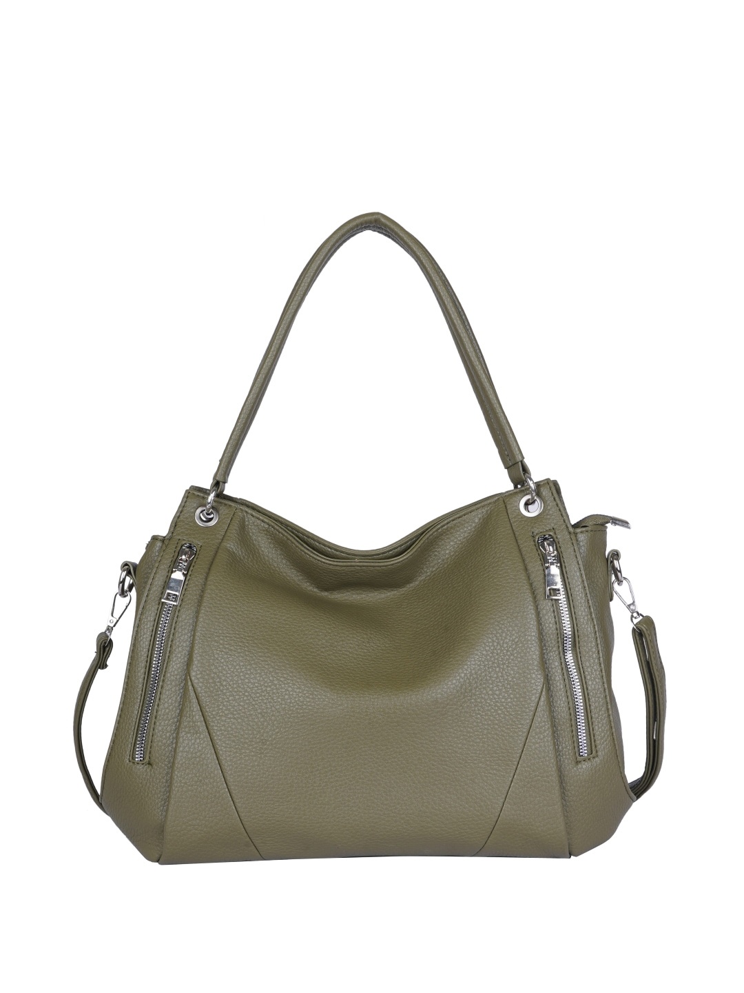 

CHRONICLE Oversized Textured Shopper Hobo Bag, Olive