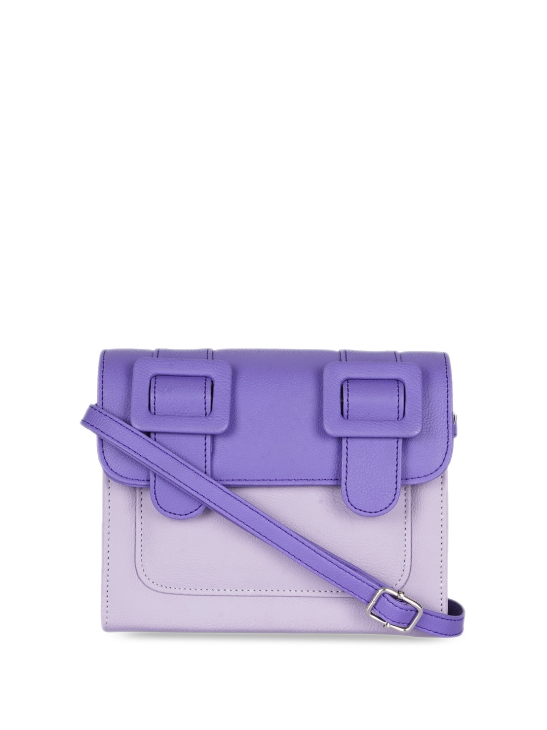 

CHRONICLE Swagger Sling Bag With Buckle Details, Lavender