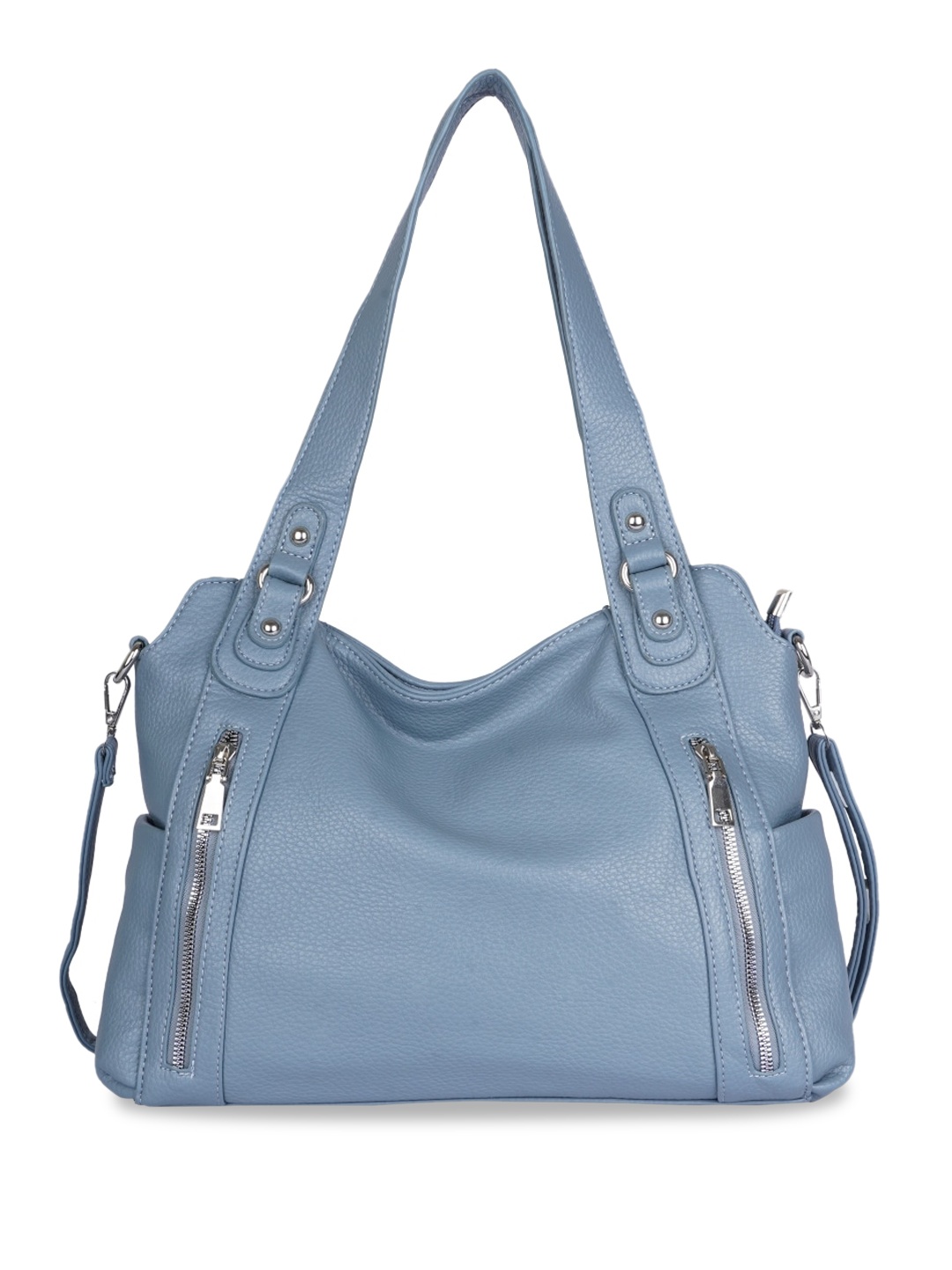

CHRONICLE Vegan PU Shopper Shopper Hobo Bag, Grey