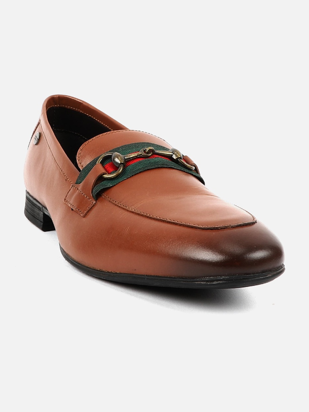 

Carlton London Men Leather Horsebit Loafers, Tan