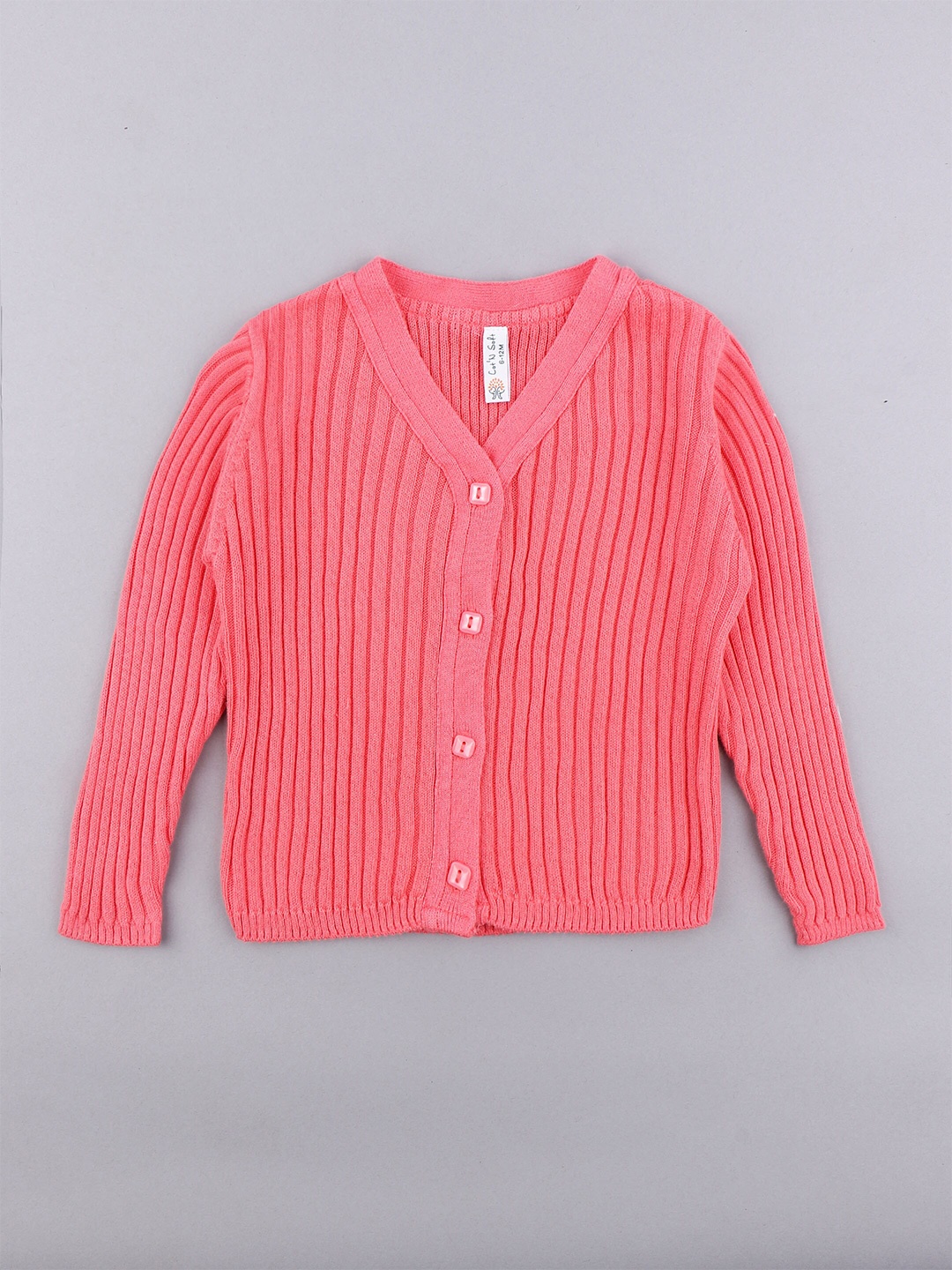 

Cot'N Soft Girls Ribbed Cotton Cardigan Sweater, Pink