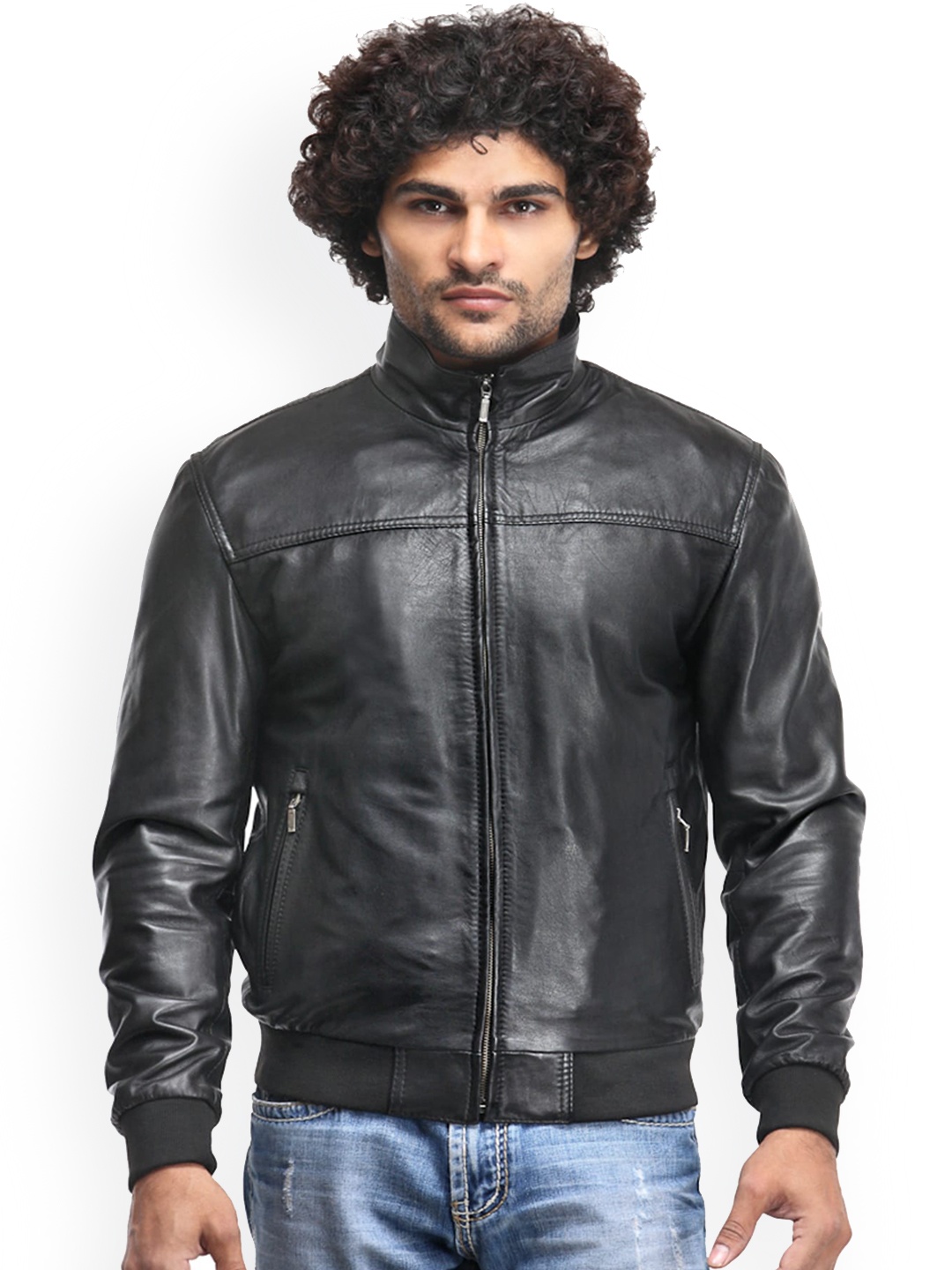 

Teakwood Leathers Men Black Leather Leather Jacket