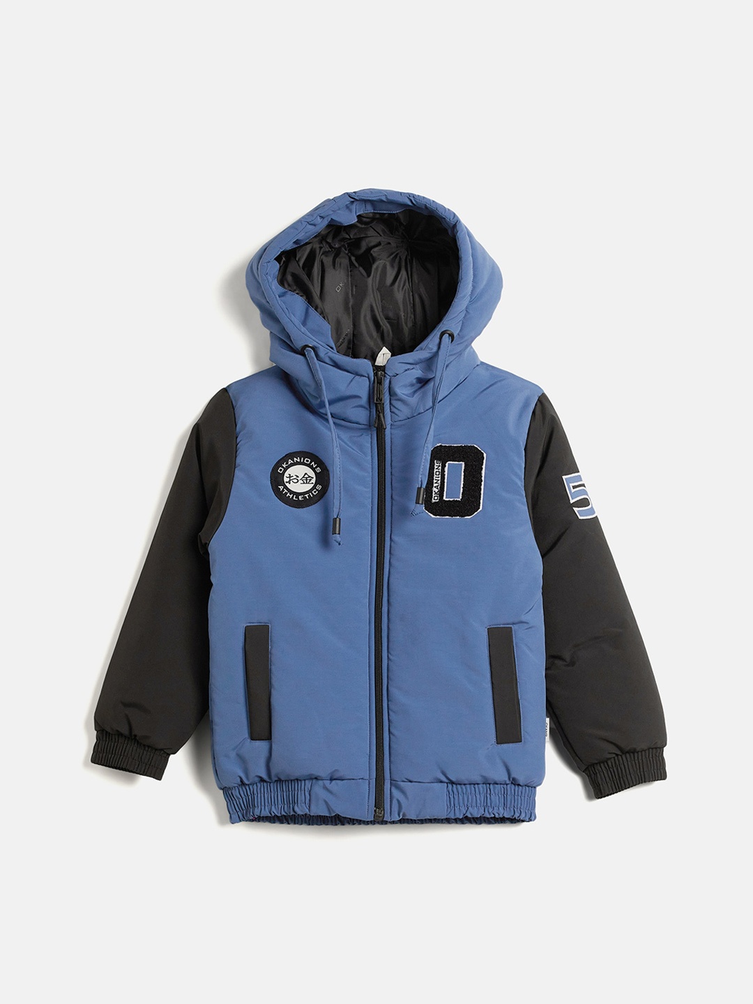 

Okane Boys Colourblocked Lightweight Puffer Jacket, Blue