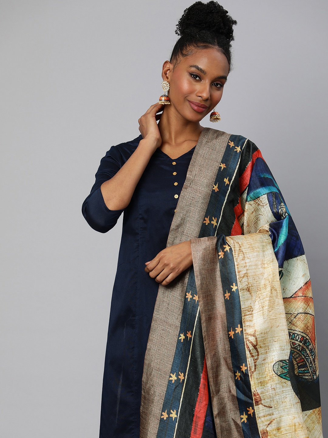 

Rani Saahiba Ethnic Motifs Printed Art Silk Dupatta, Multi