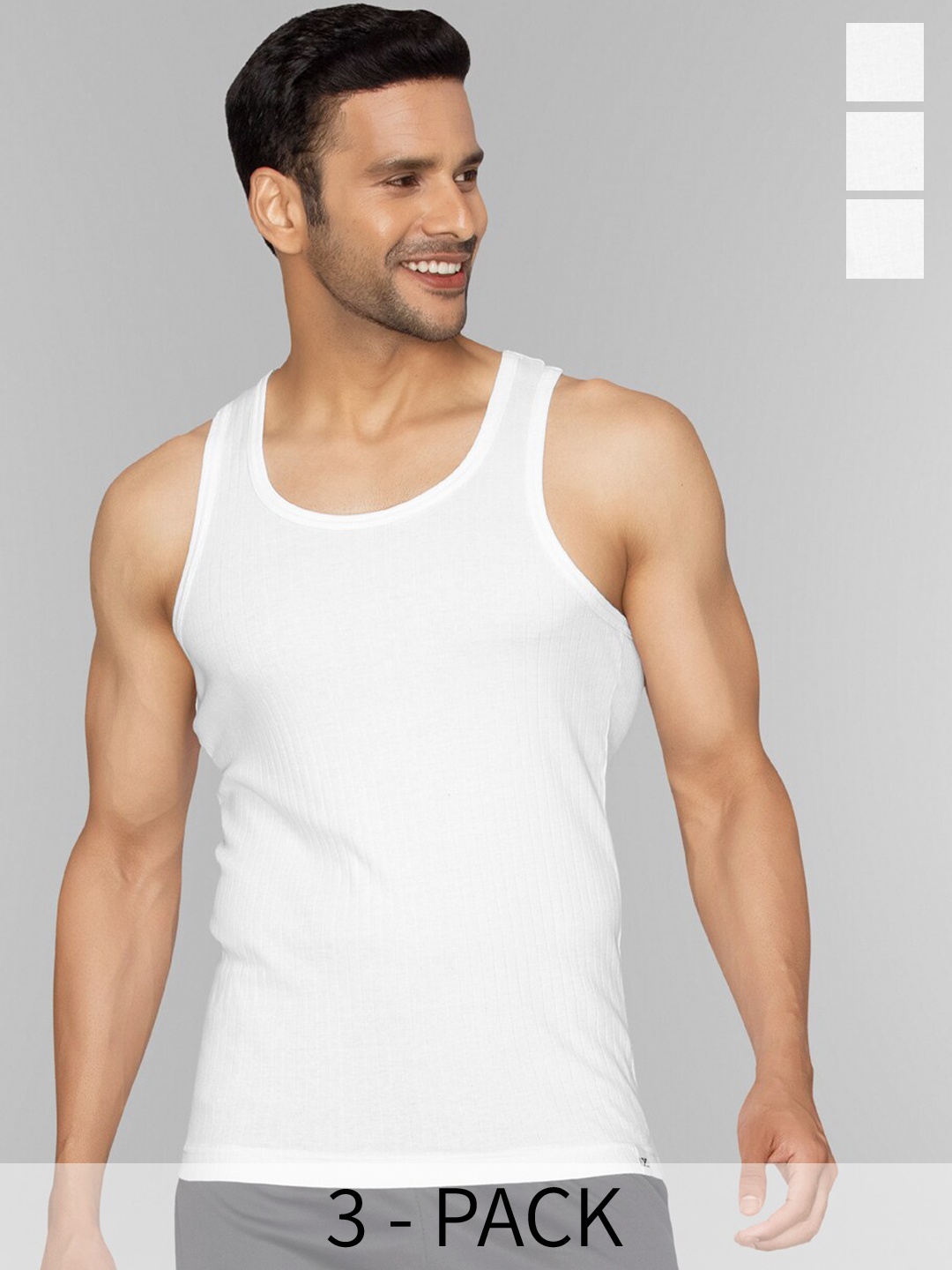 

XYXX Men Pack of 3 Solid Nova Super Combed Cotton Round Neck Innerwear Vest, White