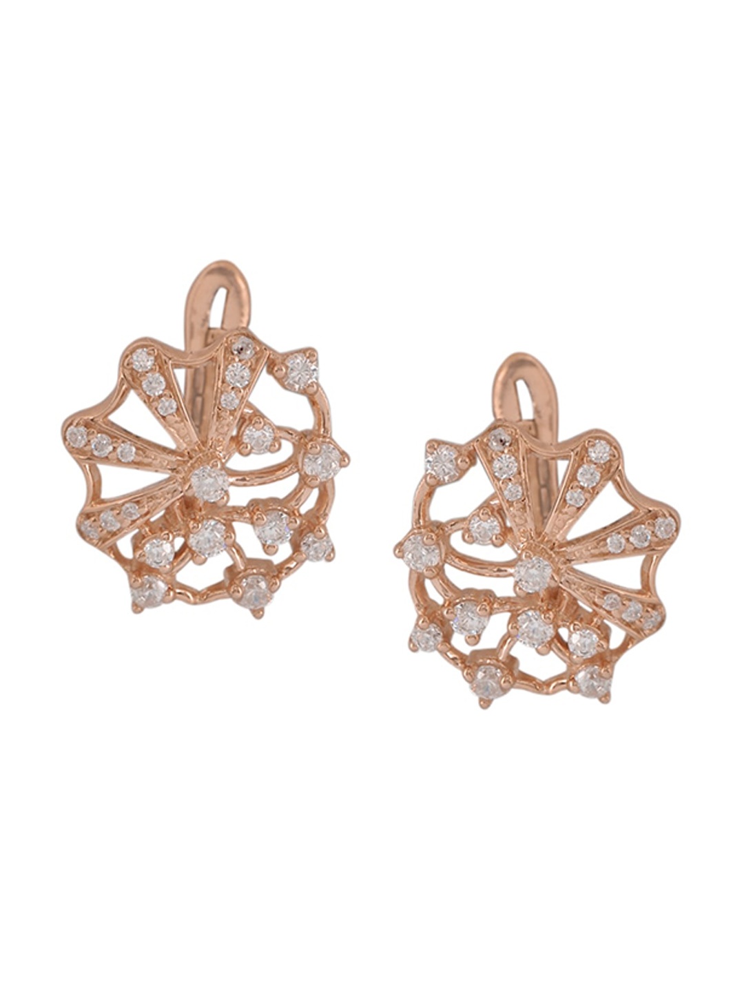 

Silverwala 925 Silver Rose Gold-Plated Contemporary Hoop Earrings