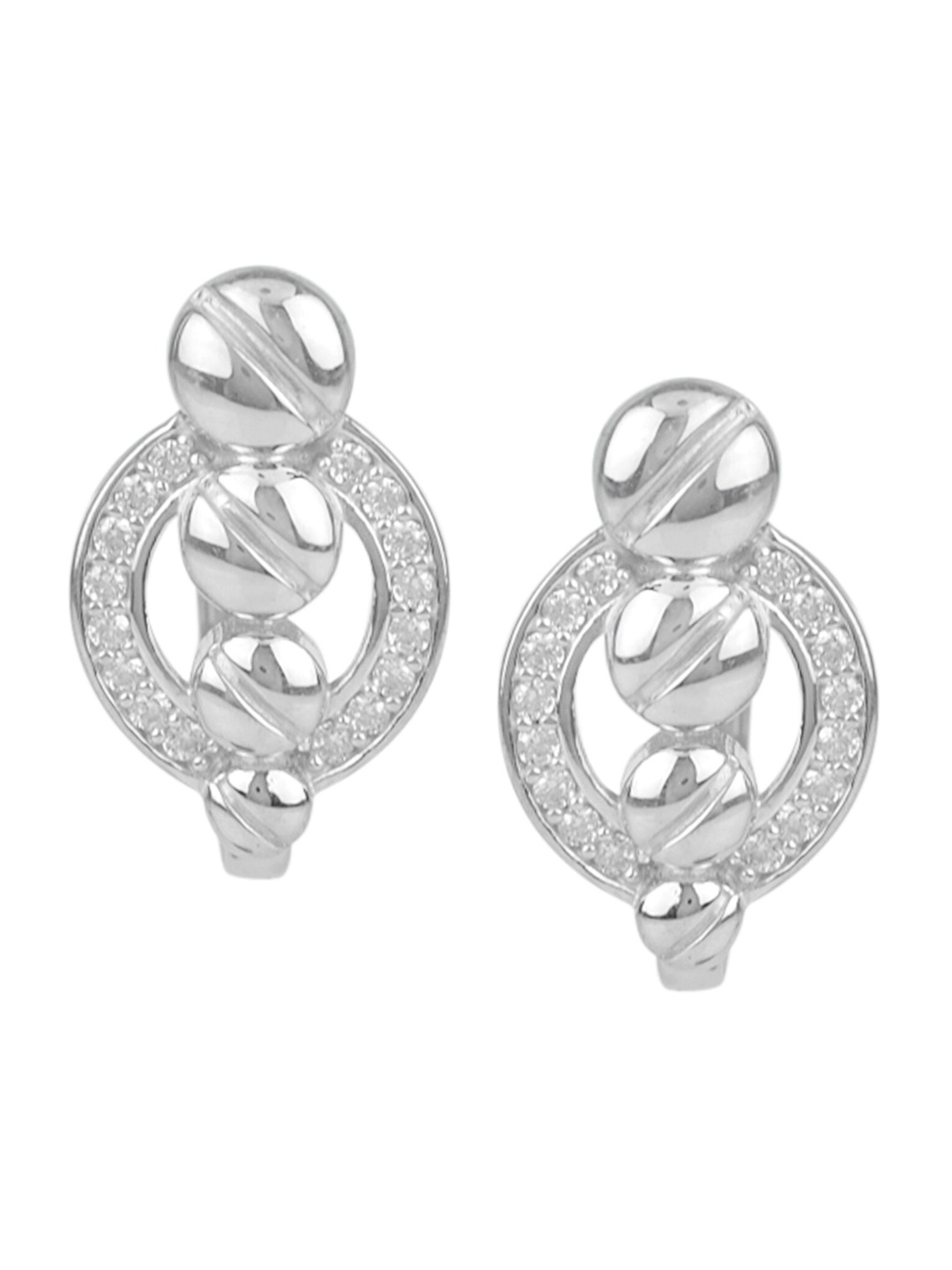 

Silverwala 92.5 Silver Contemporary Hoop Earrings