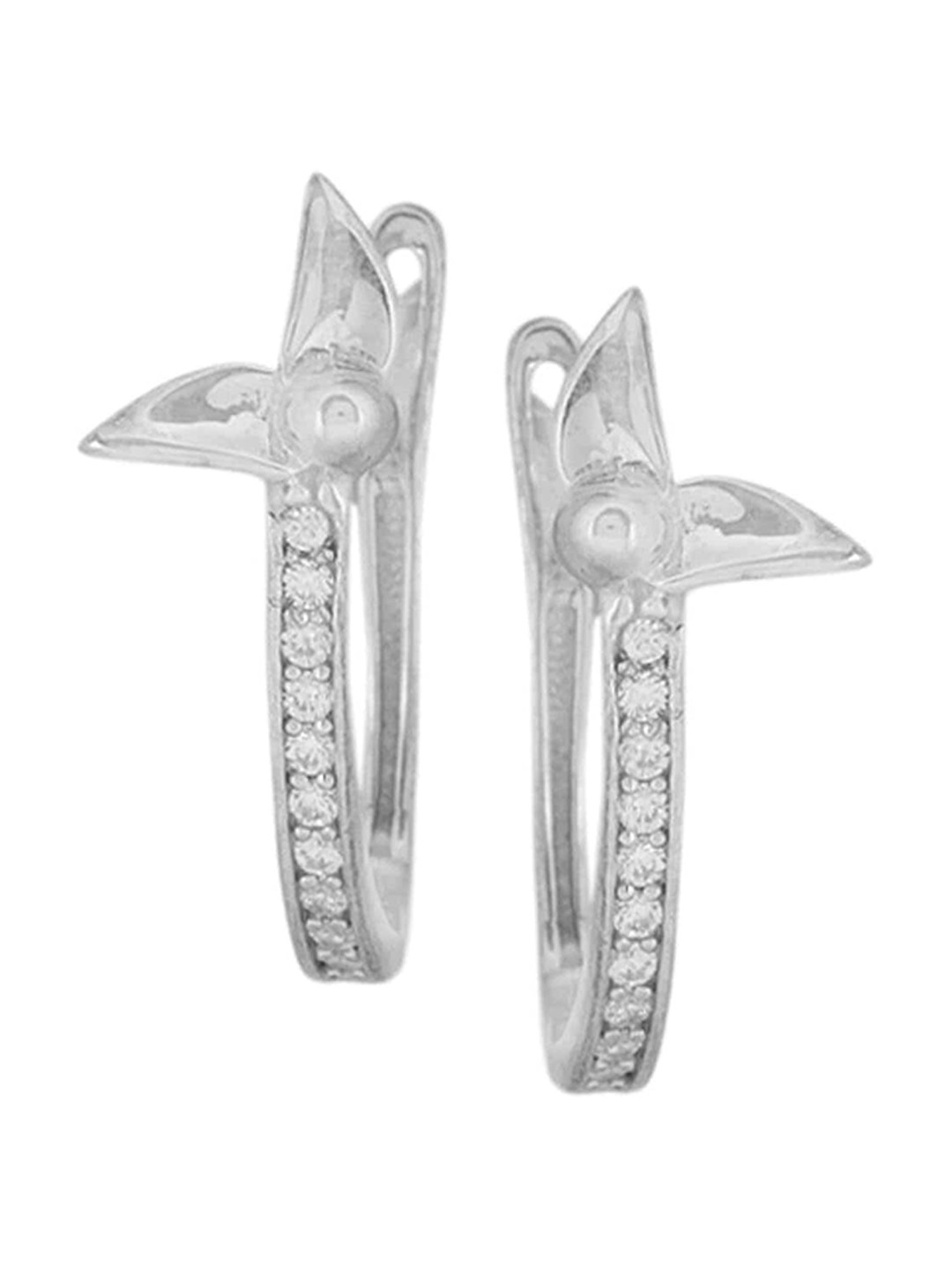 

Silverwala CZ Studded Silver Hoop Earrings