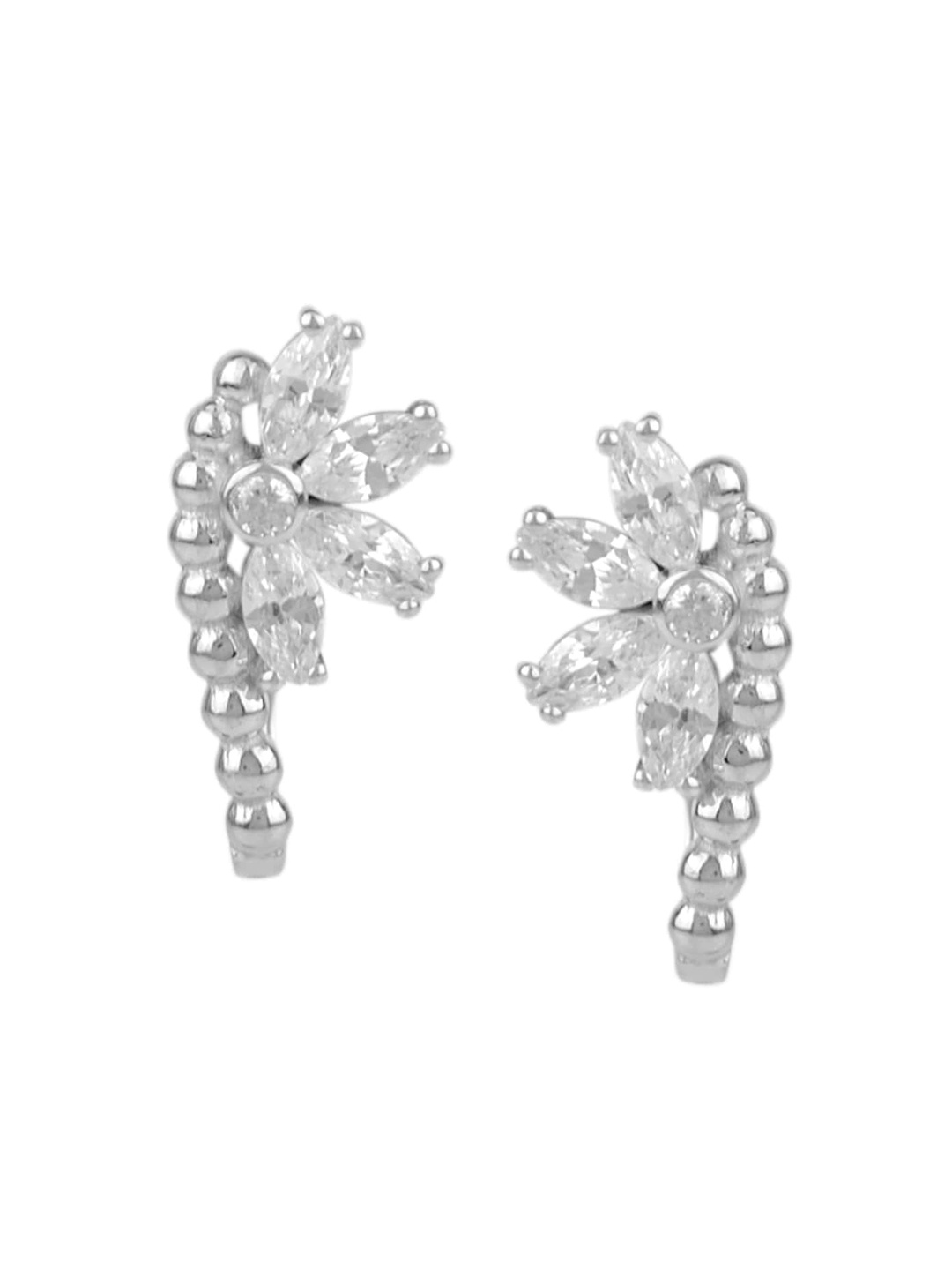 

Silverwala CZ Studded Silver Hoop Earrings