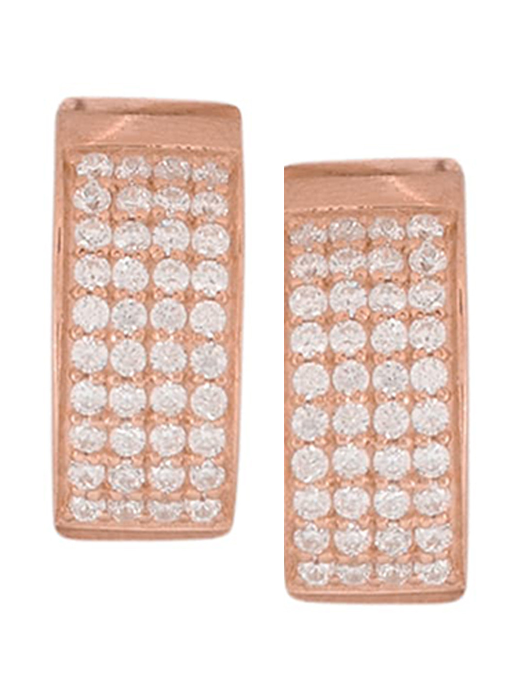 

Silverwala CZ Studded Silver Hoop Earrings, Gold