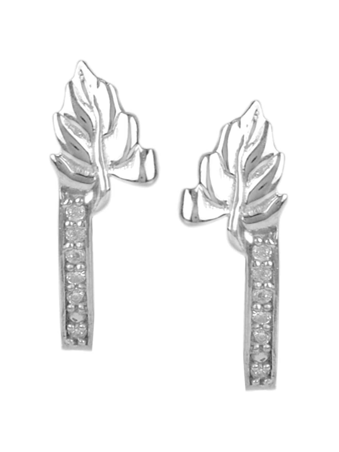 

Silverwala CZ Studded Silver Hoop Earrings