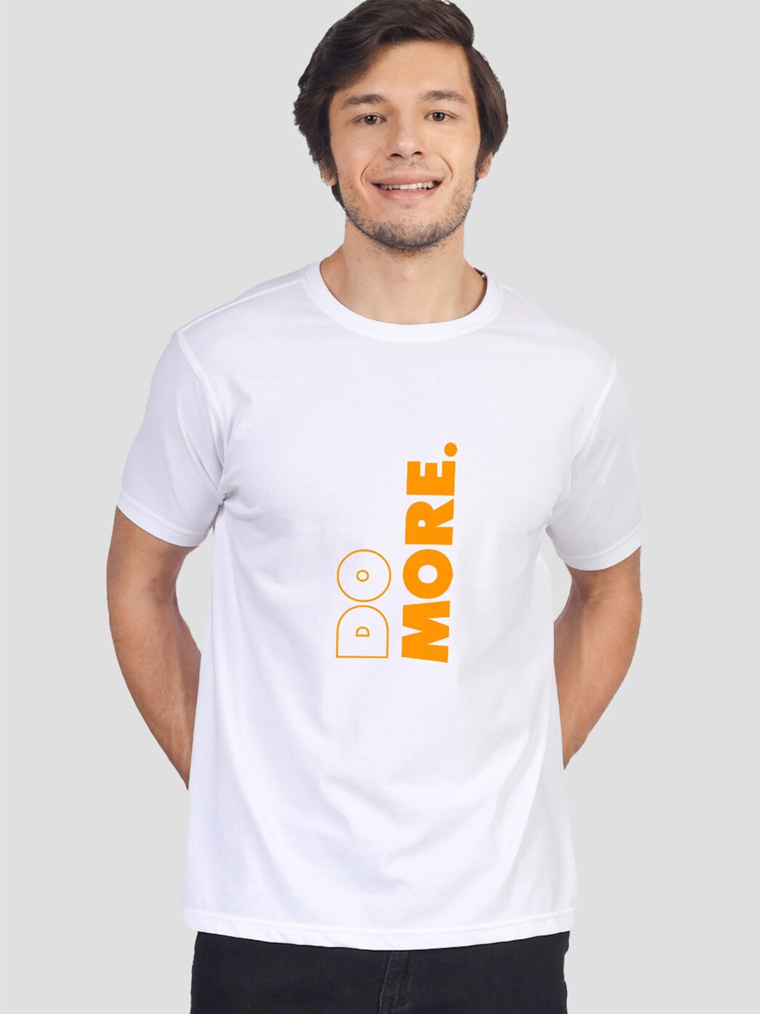 

Greylongg Typography Printed Round Neck Cotton Regular T-shirt, White
