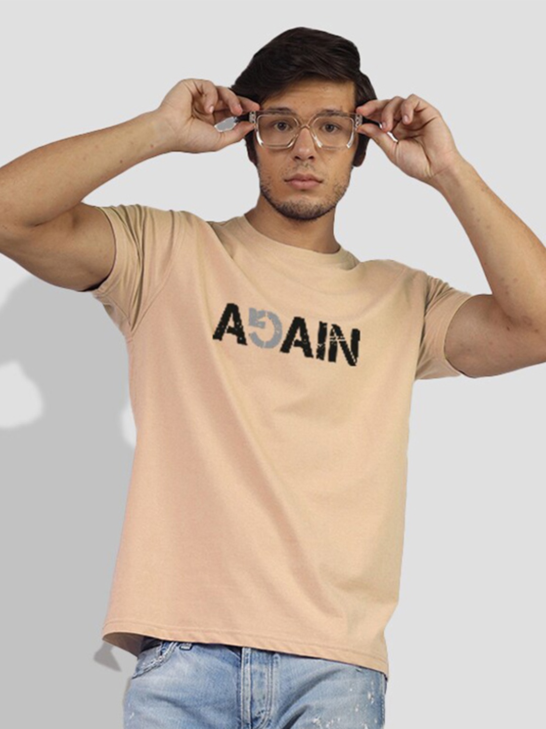 

Greylongg Typography Printed T-shirt, Beige