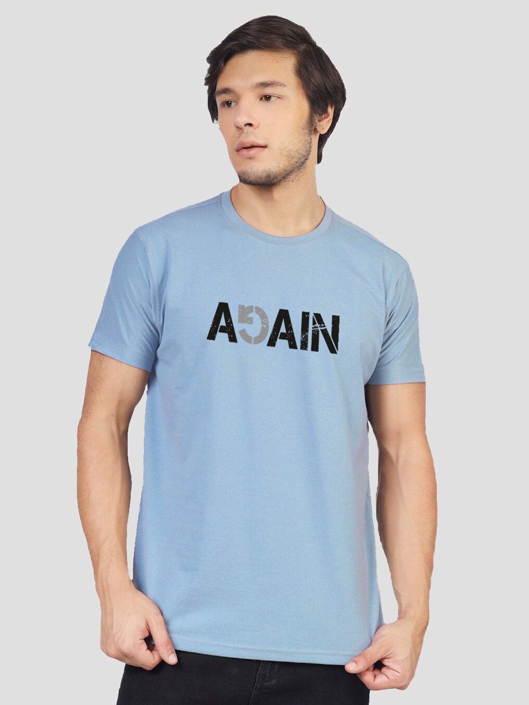 

Greylongg Typography Printed T-shirt, Blue
