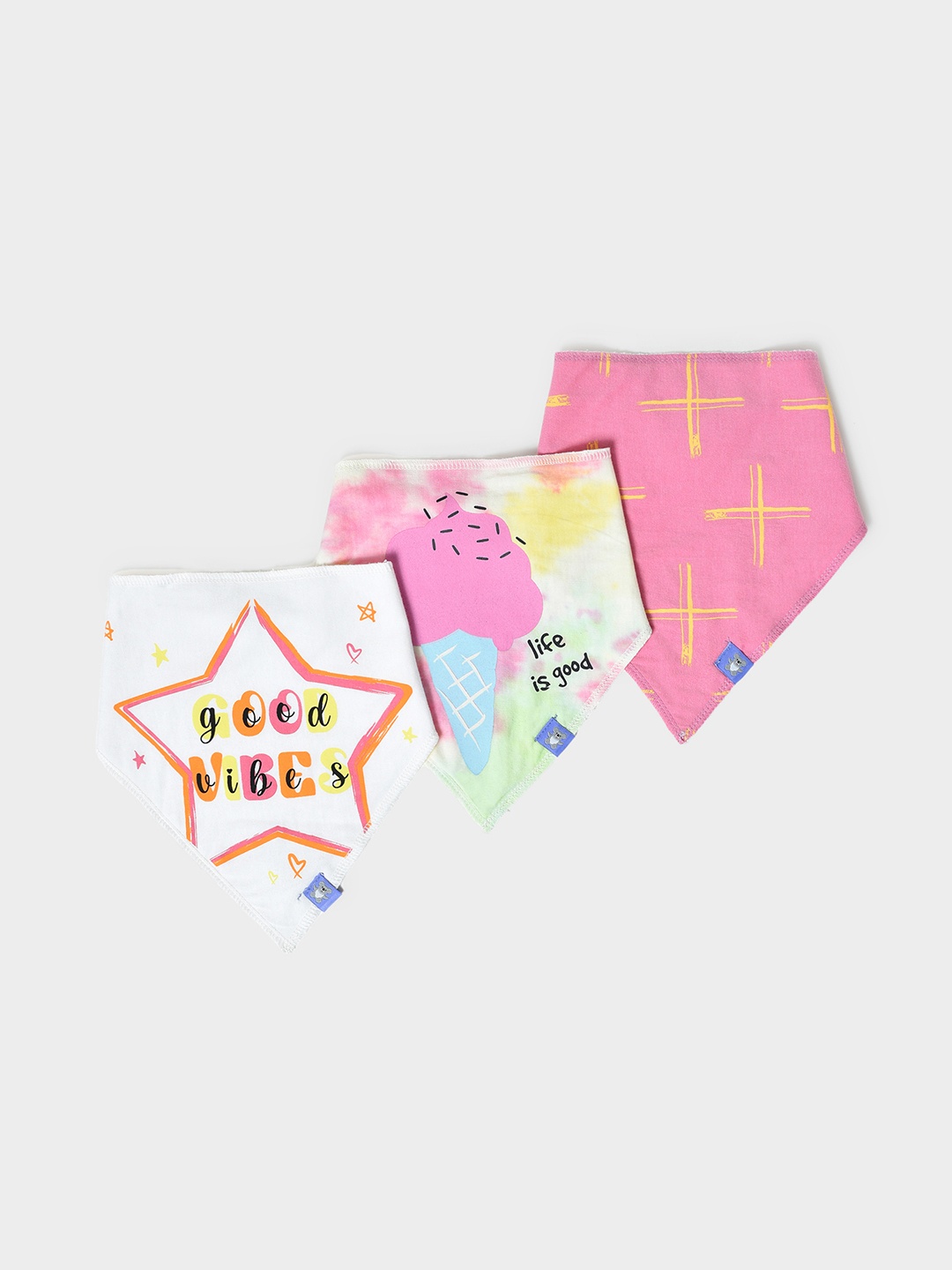 

MiArcus Set Of 3 Printed Bibs, Multi