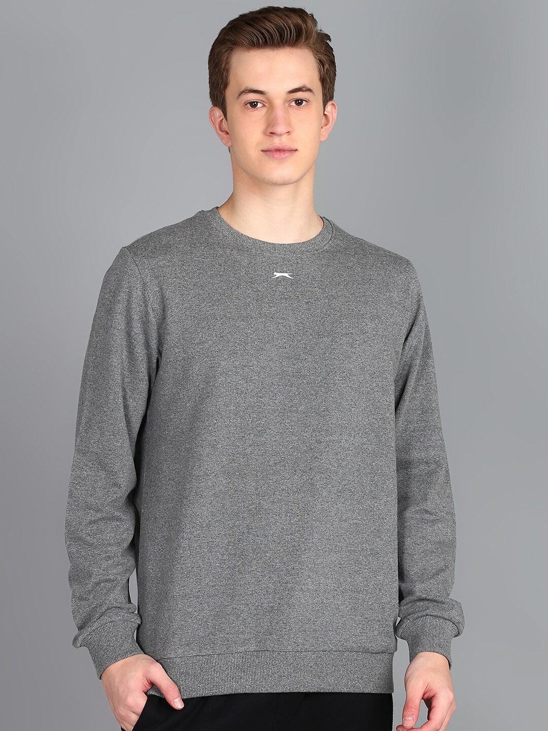 

Slazenger Round Neck Long Sleeves Sweatshirt, Grey