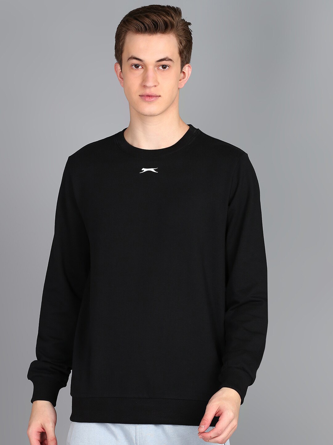 

Slazenger Round Neck Long Sleeves Pullover Sweatshirt, Black