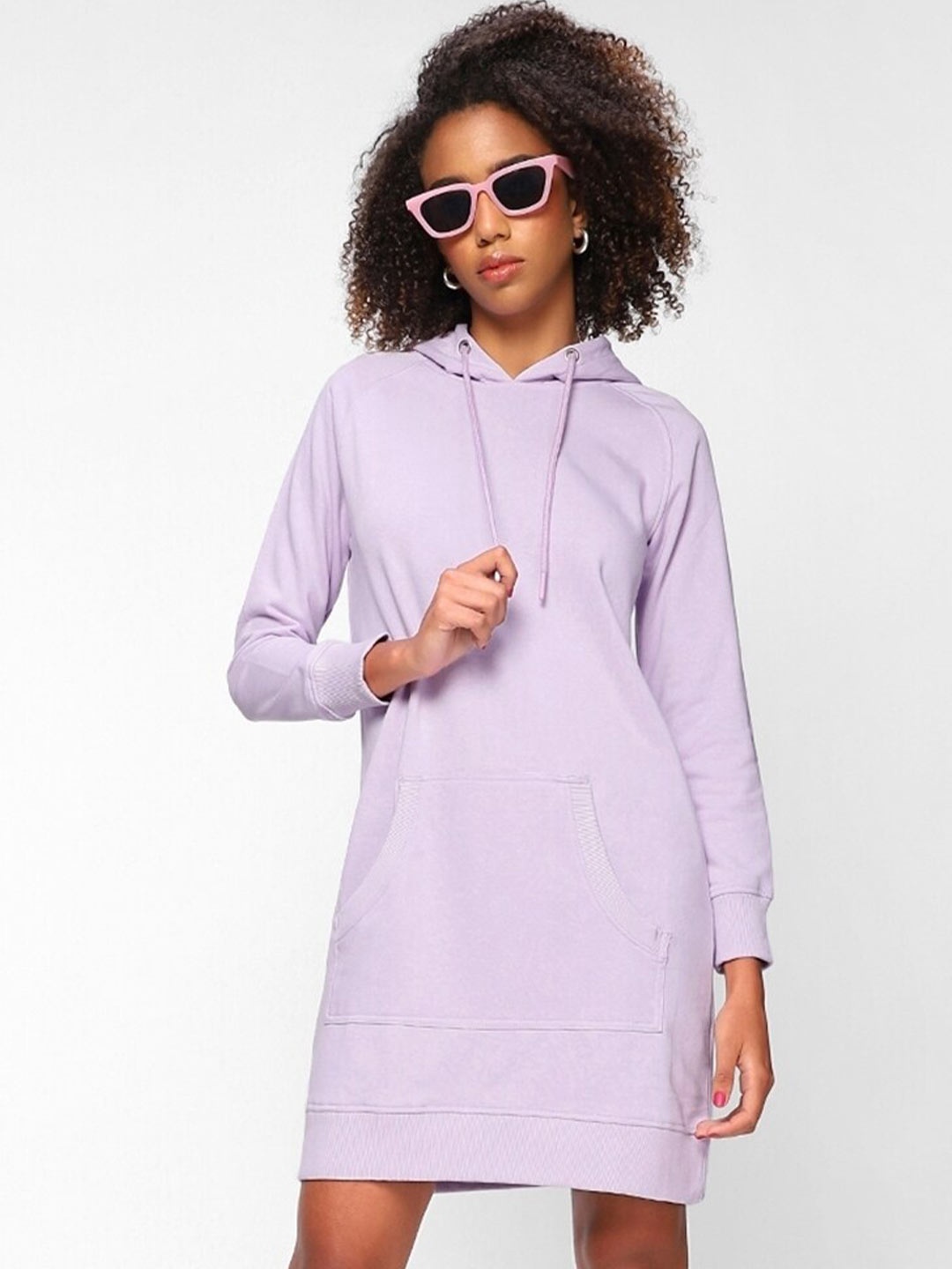 

Bewakoof Hooded T-shirt Dress, Purple