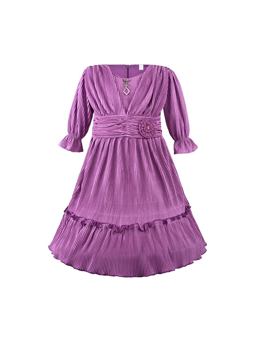 

Wish Karo Girls Satin Fit and Flare Dress, Purple