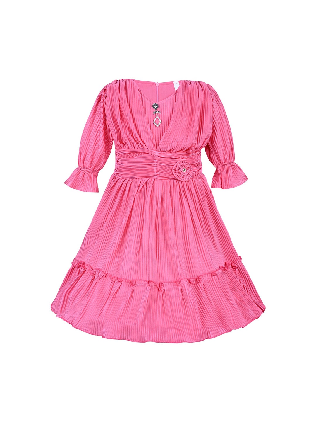

Wish Karo Girls Satin Fit and Flare Dress, Pink