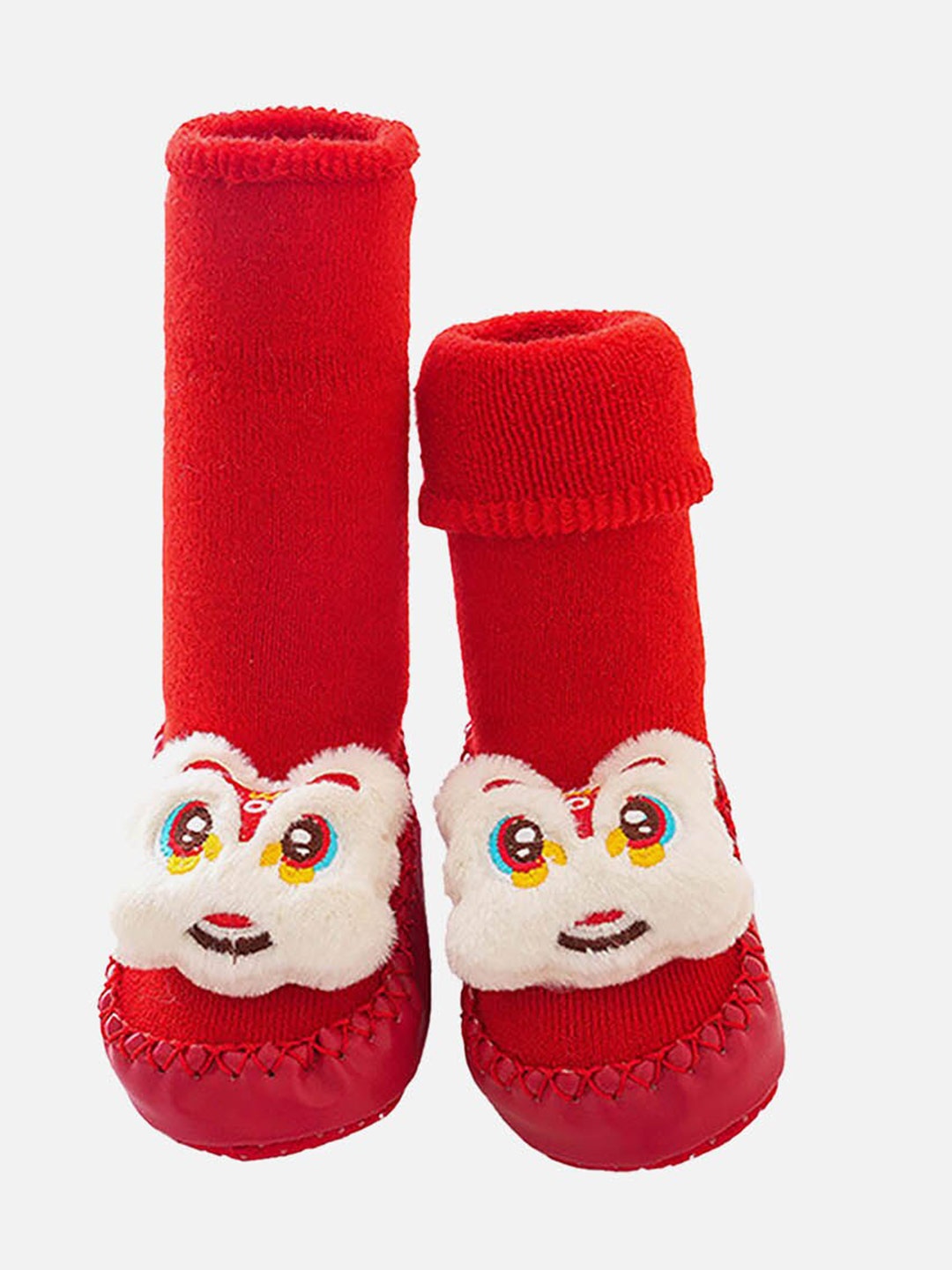 

Little Surprise Box LLP Infants Christmas Themed Cotton Calf-Length Socks, Red