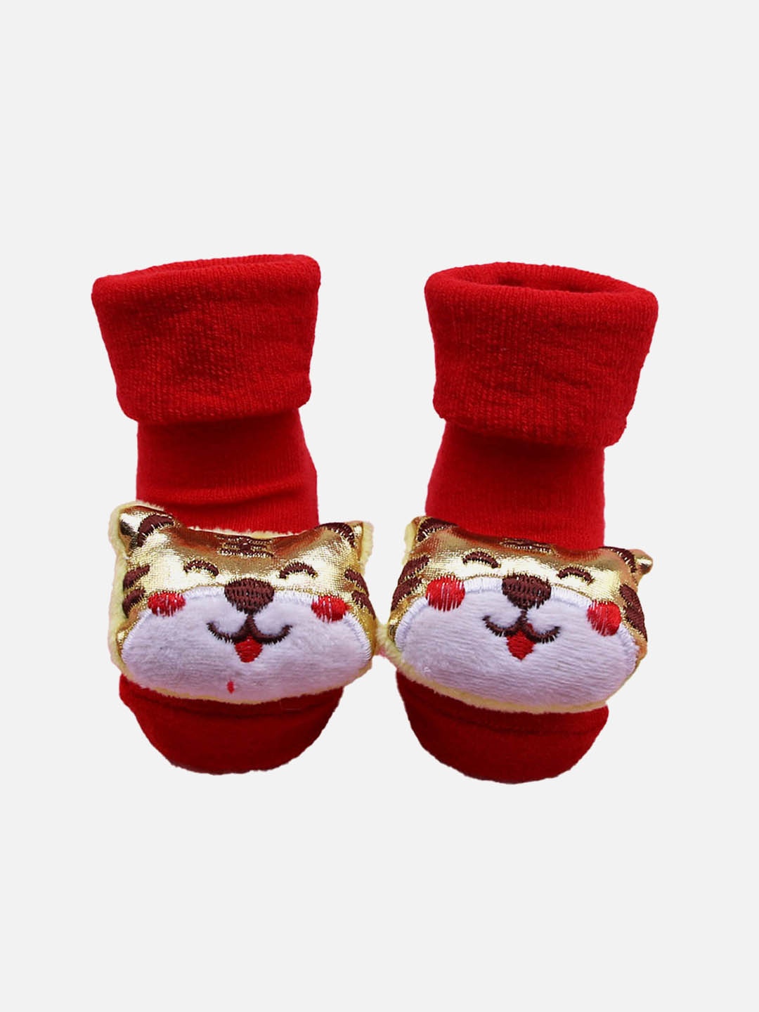 

Little Surprise Box LLP Infants Christmas Cat Cotton Ankle-Length Socks, Gold