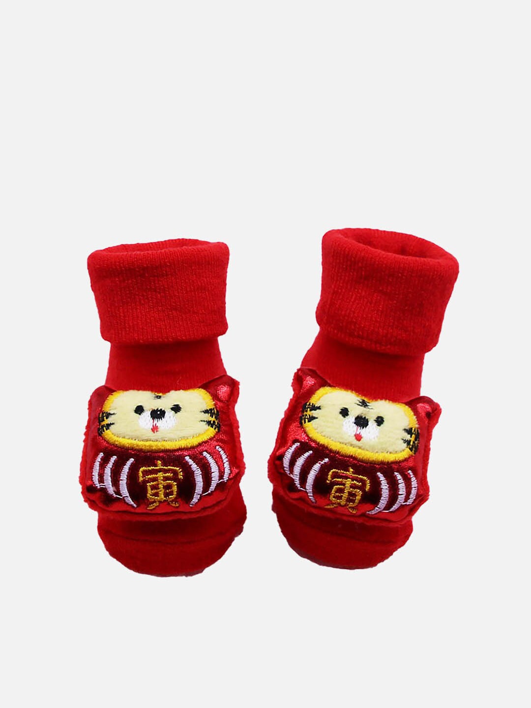 

Little Surprise Box LLP Infants Christmas Cat Cotton Ankle-Length Socks, Red