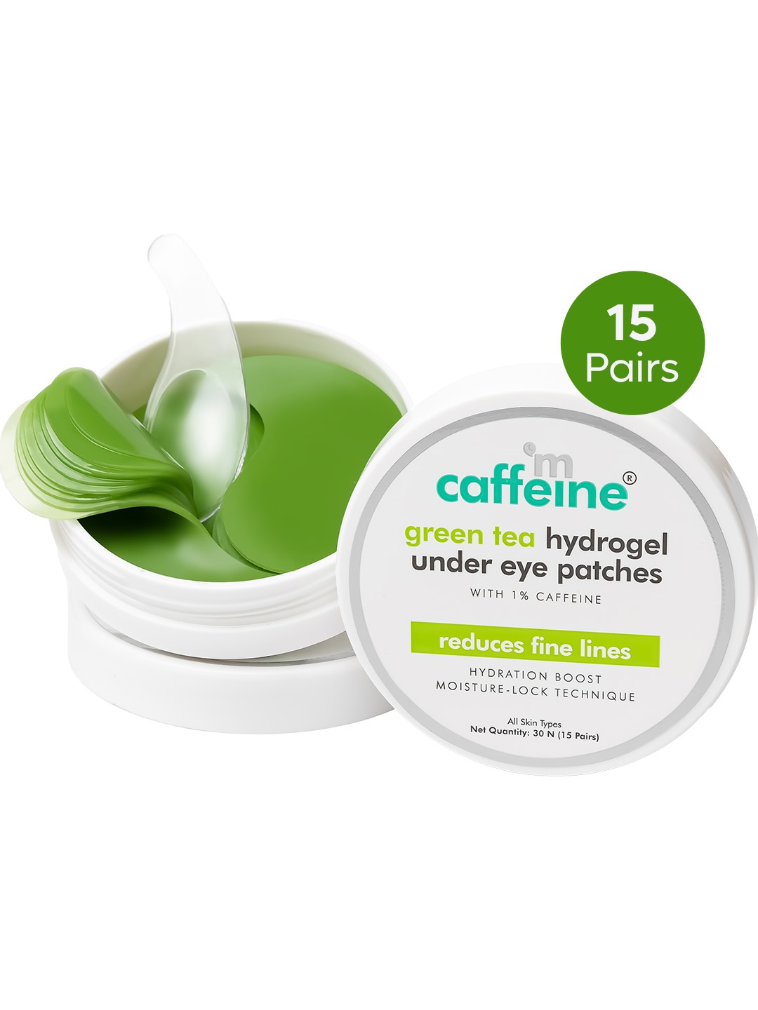 

MCaffeine Green Tea Hydrogel Under Eye Patches - 15 pairs, White