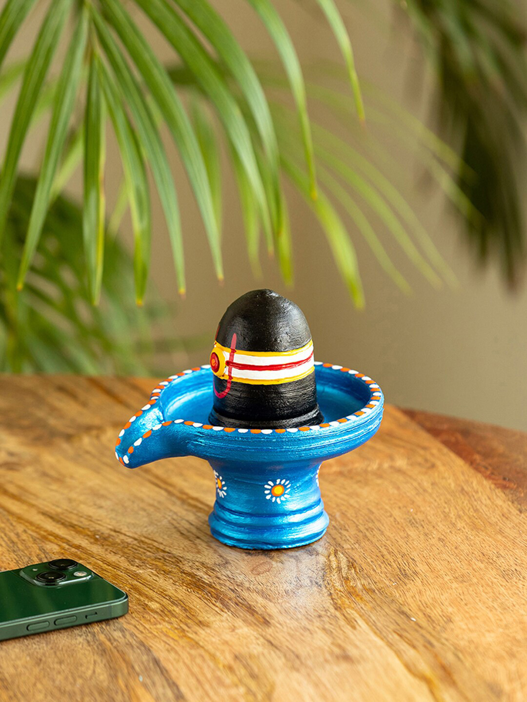 

ExclusiveLane Blue Shivling Idol Terracotta Showpiece Figurine