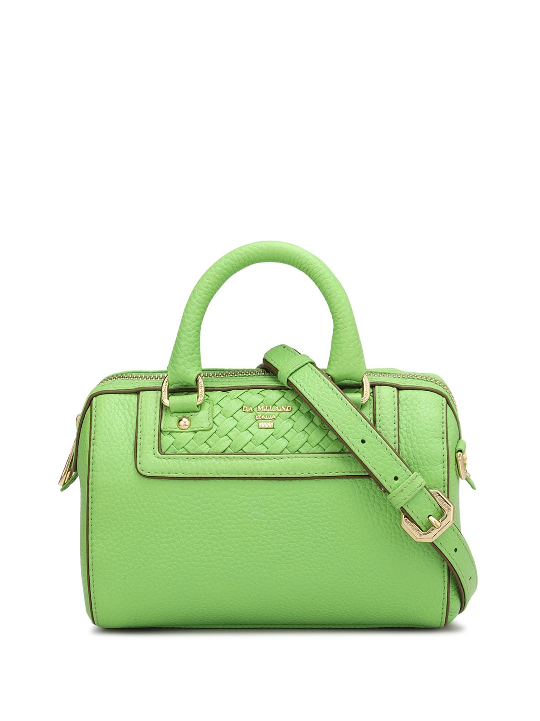 

Da Milano Textured Leather Handheld Bag, Green