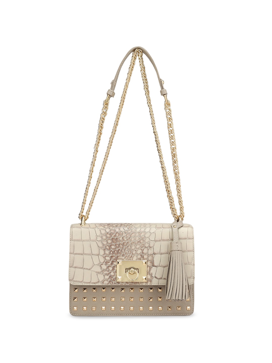 

Da Milano Textured Leather Shoulder Bag, Beige