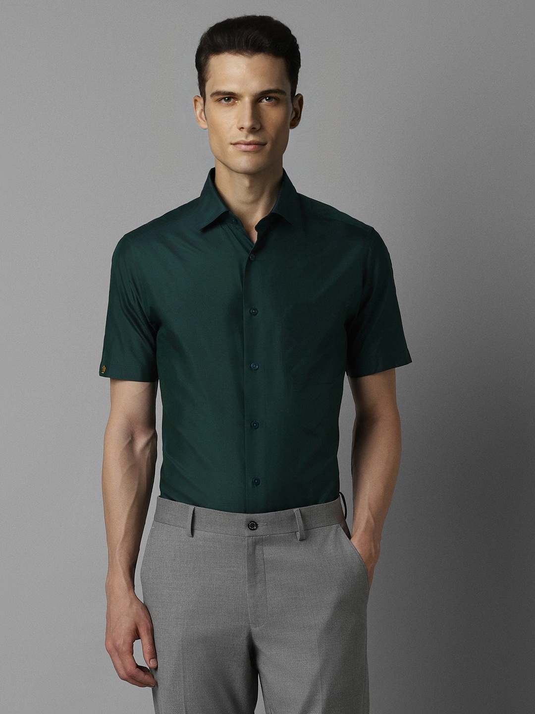 

Louis Philippe Men Green Formal Shirt