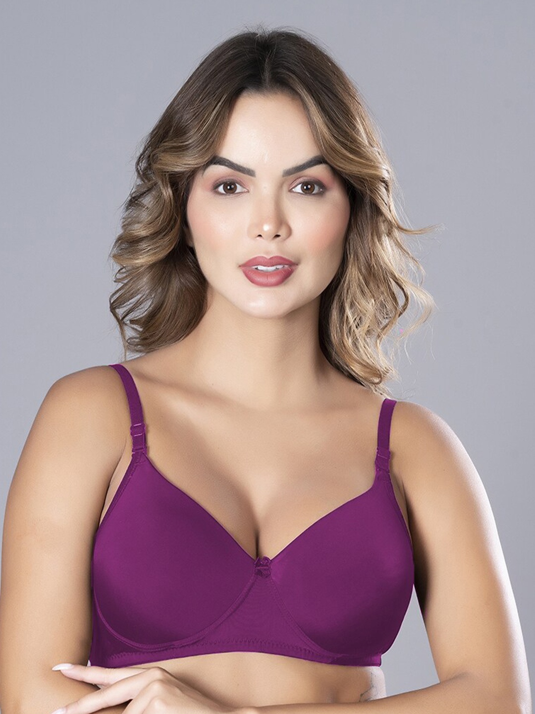 

Herryqeal Full Coverage Underwired Heavily Padded Bra with All Day Comfort, Magenta