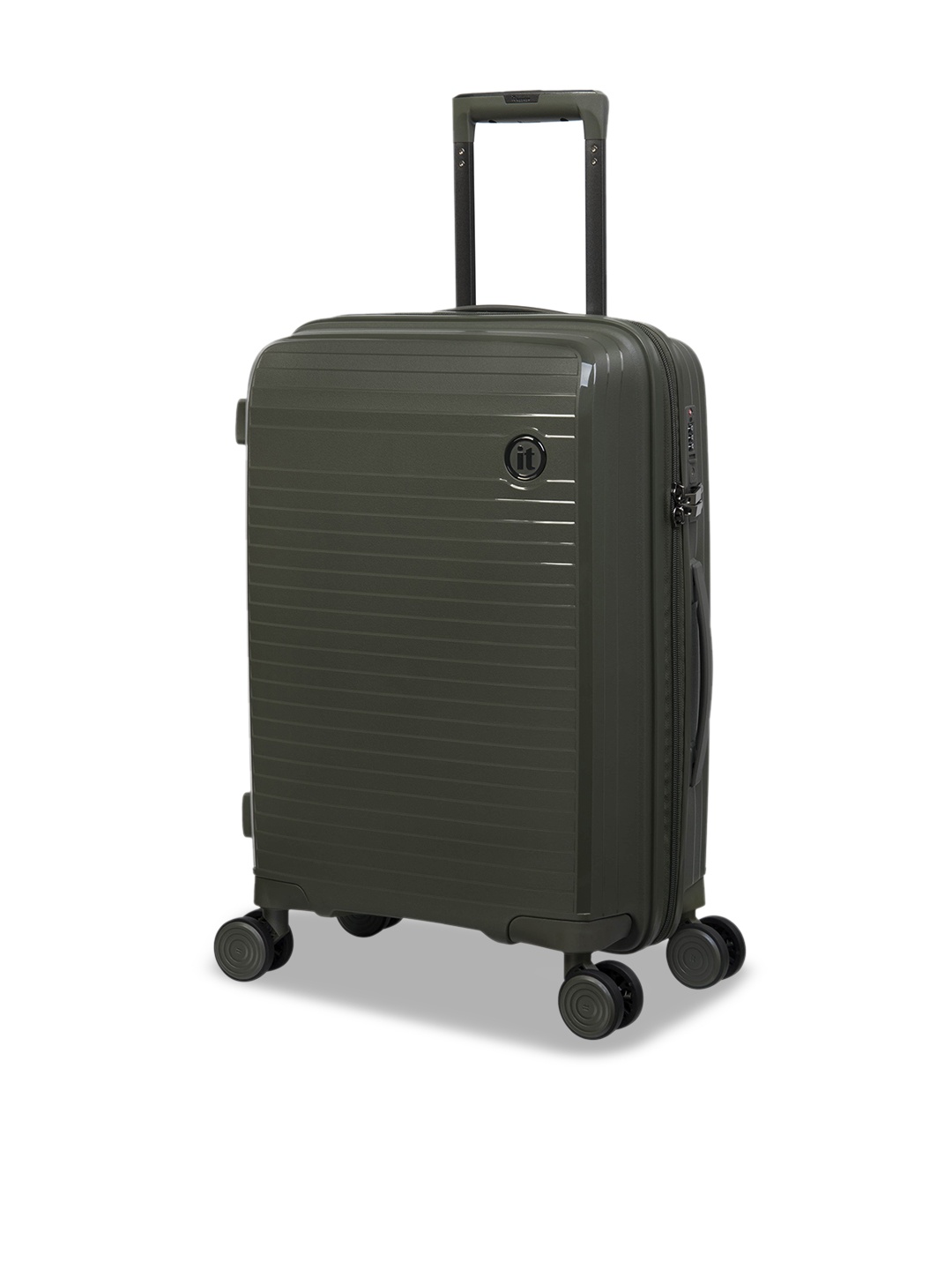 

IT luggage Striped Hard-Sided Small Trolley Suitcase, Olive