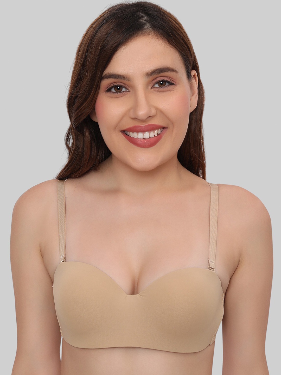 

PLUMBURY Medium Coverage Underwired Lightly Padded Bra All Day Comfort, Beige