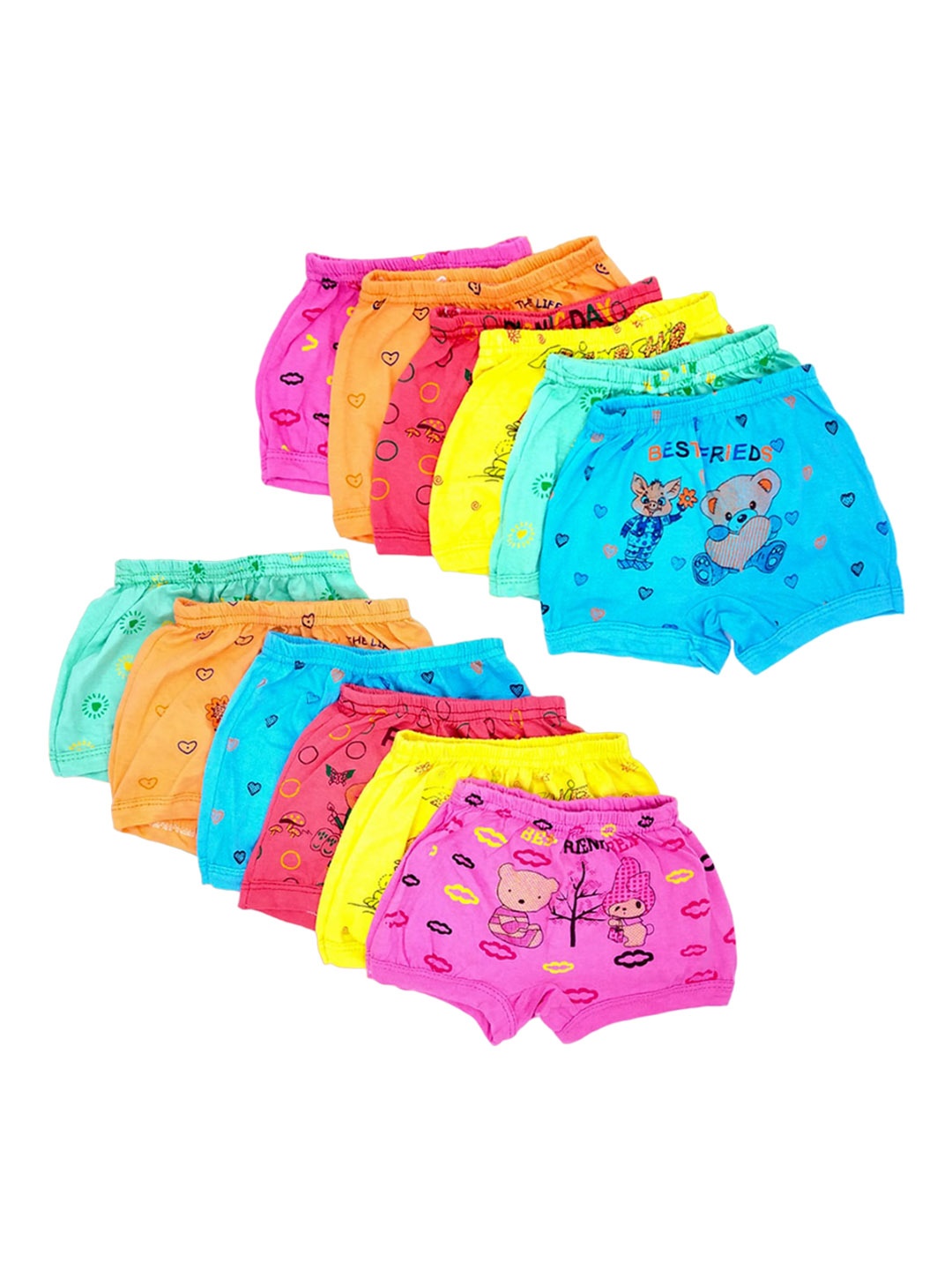 

BAESD Infant Kids Pack Of 12 Pure Cotton Printed Basic 28_S.P_PO-12, Blue