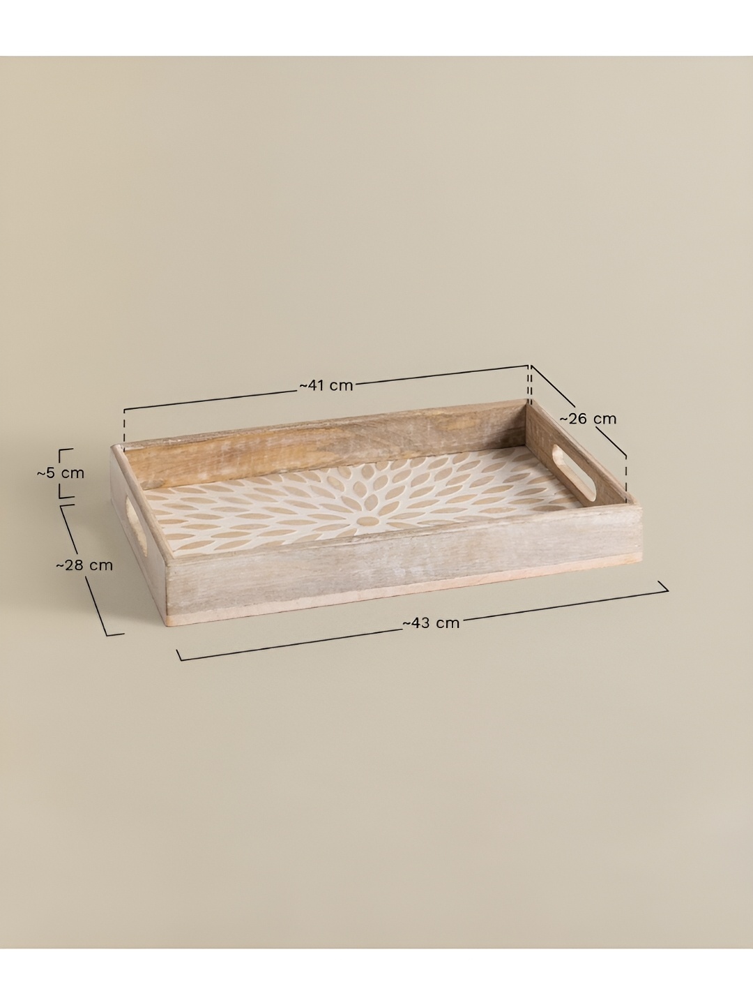 

Duadecor Wooden Serving Decorative Tray, White