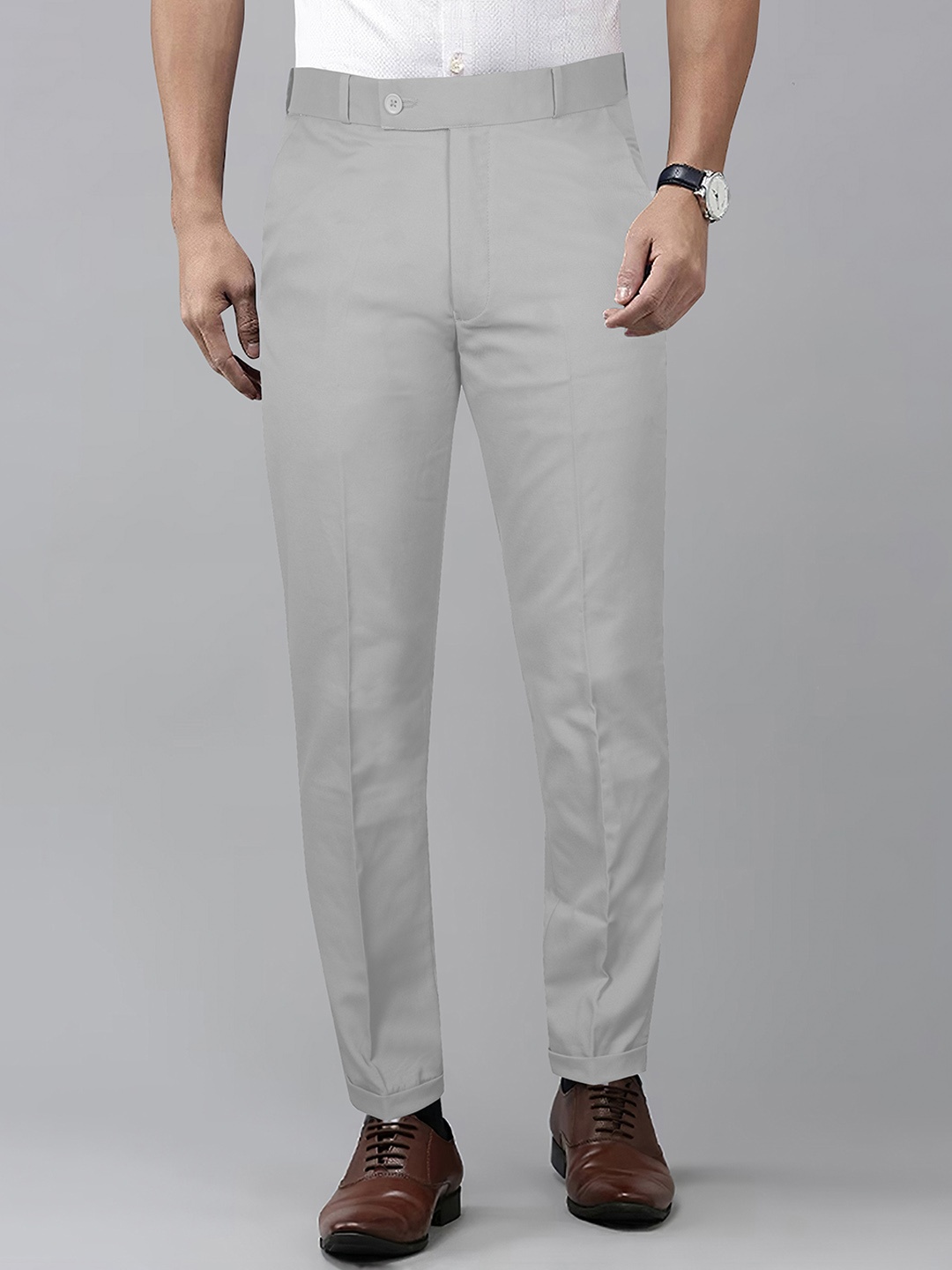 

Jb Just BLACK Men Urban Slim Slim Fit Wrinkle Free Formal Trousers, Grey