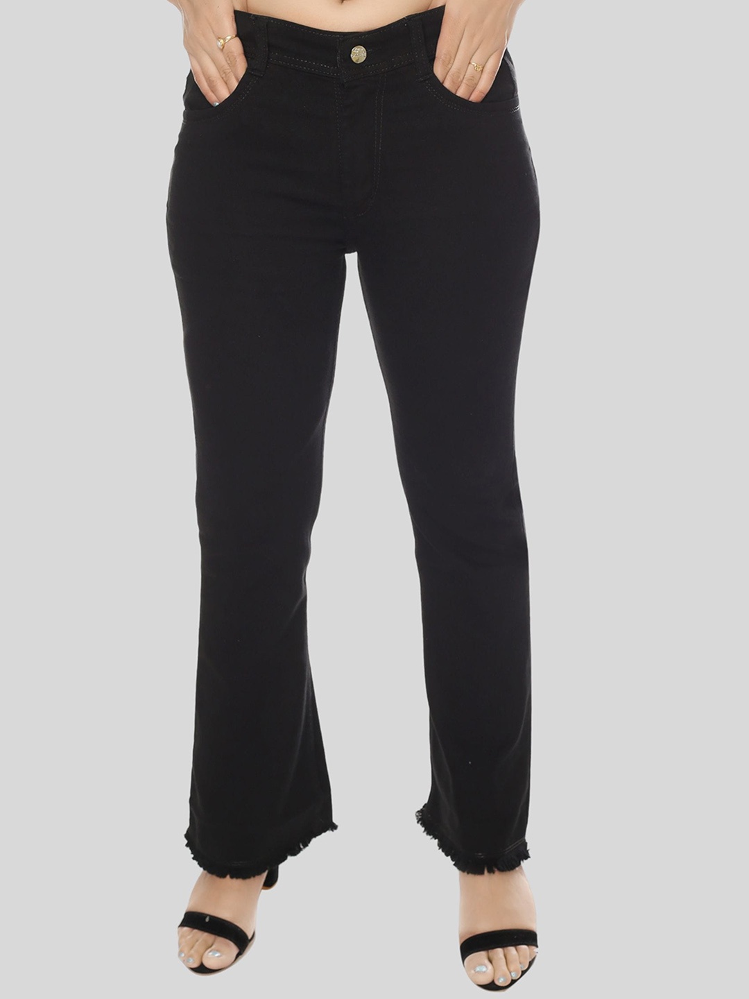 

BAESD Jean Women Bootcut Clean Look Cotton Jeans, Black