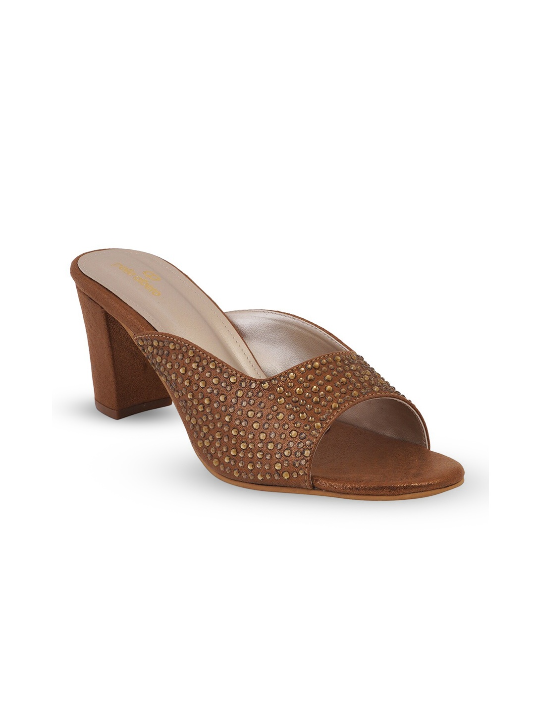 

pelle albero Embellished Block-Heels, Copper