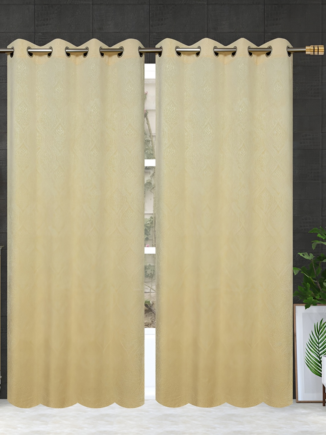 luchom Cream 2 Pieces Room Darkening Door Curtains